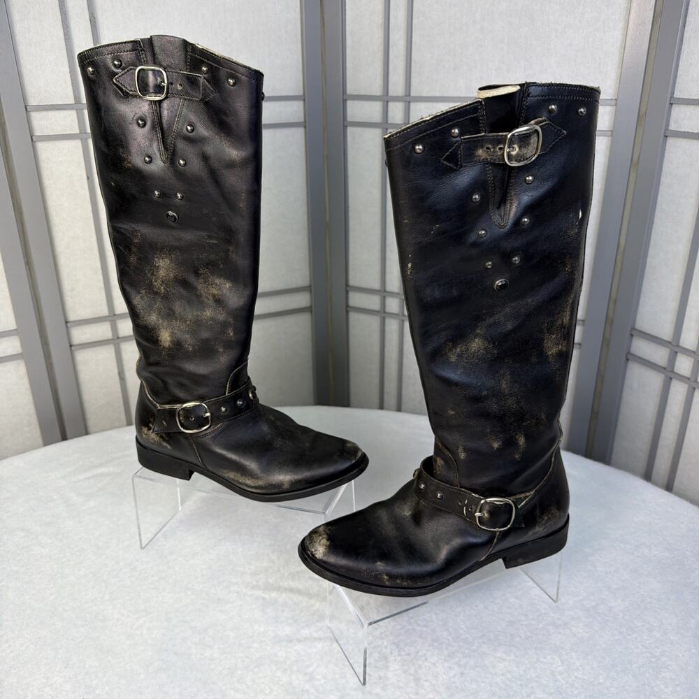 Golden Goose Kate Distressed Leather Moto Boots 37- Made In Italy Limited Series